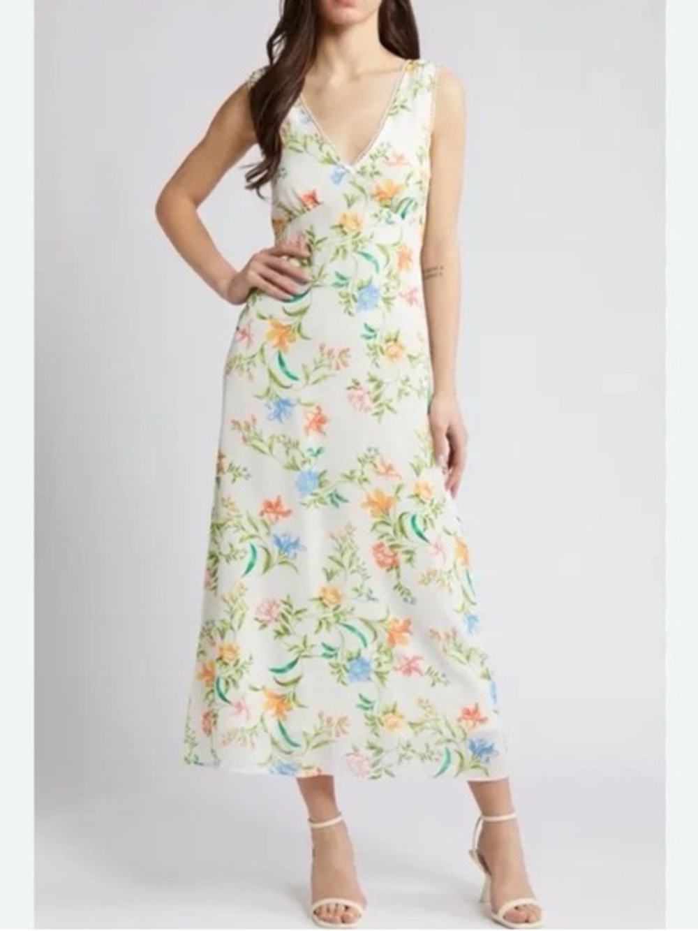 WAYF Dahlia Floral Midi Dress - XS